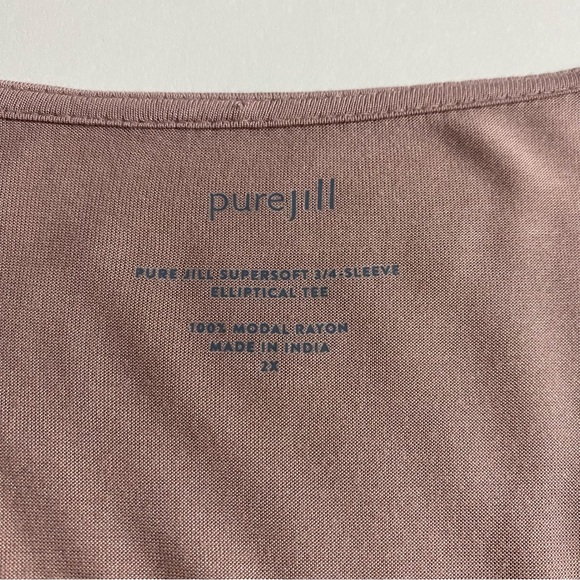 NEW J. Jill Pure Jill Elliptical Tee Fawn Womens Size 2X Supersoft 3/4 Sleeve - Picture 8 of 12